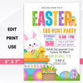 Easter egg hunt party kids invite